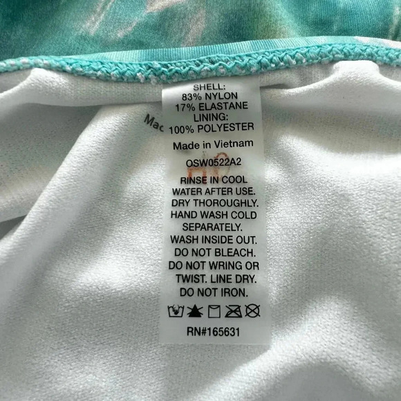 NWOT Johnny Was Calme Aqua Keys Turquoise Tie Dye One Piece Tank Swimsuit SZ XL - Picture 7 of 8